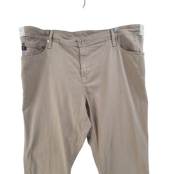 Adriano Goldschmeid Chino Pants Flat Front Office Work Beige Size Men's 42x34 - Picture 3 of 10